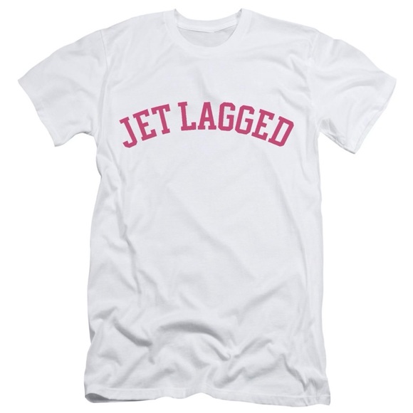 Jet Lagged White & Pink Short Sleeve T-Shirt - Picture 2 of 2